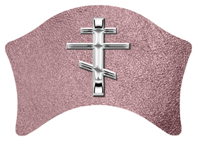 DABAN-519-SL-SH-OR Silver Orthodox Cross Shimmer Orchid